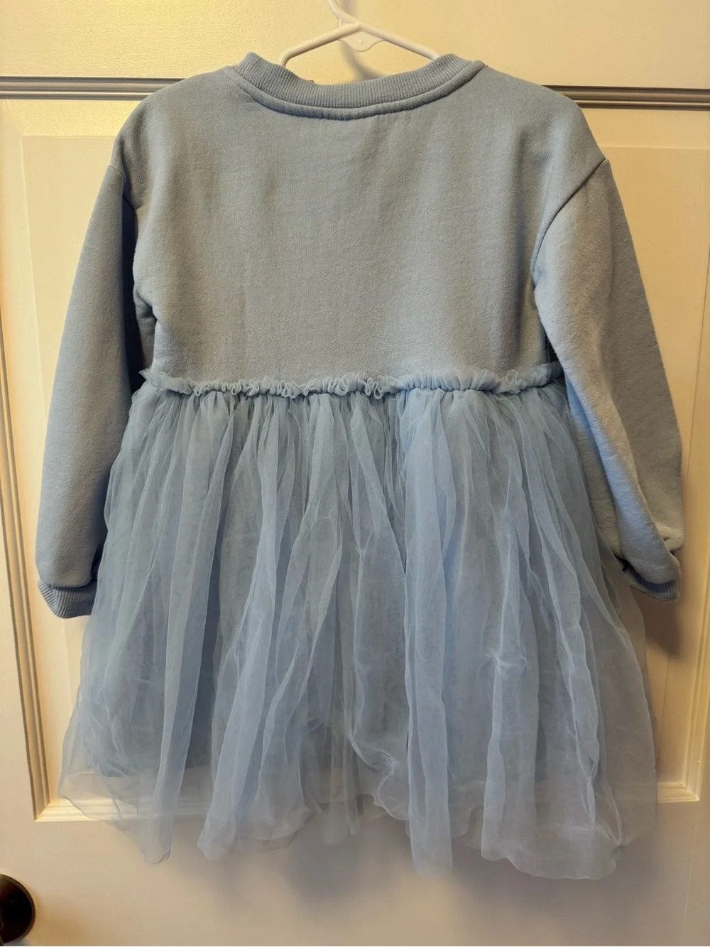Cat & Jack Light Blue Tulle Sweatshirt Dress with Pink Heart